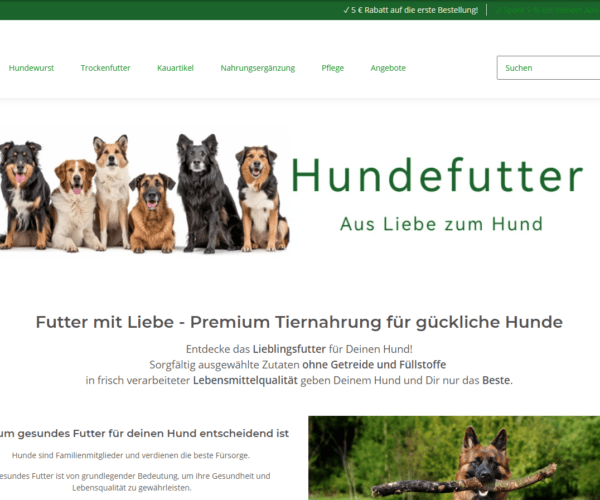 Webseite Futter mit Liebe